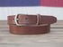 1.25" Brown Full Grain Leather Belt Tapered tip slider buckle